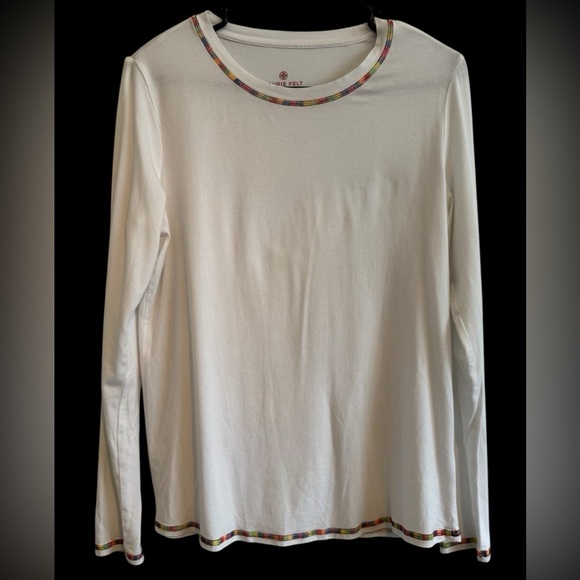 Laurie Felt 2 Pajama Long Sleeve Lightweight Gray and White Top Size XS - Picture 5 of 9